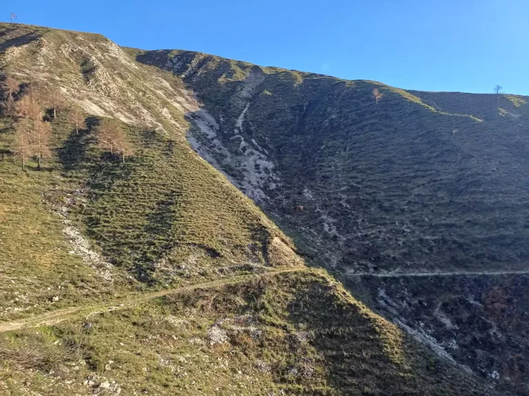 Camino bordeando una montaña